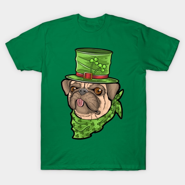 Pug Leprechaun Funny St. Patrick's day Gift for Pug Lovers T-Shirt by BadDesignCo